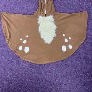 Brown Hooded Deer Ponch with White Accents